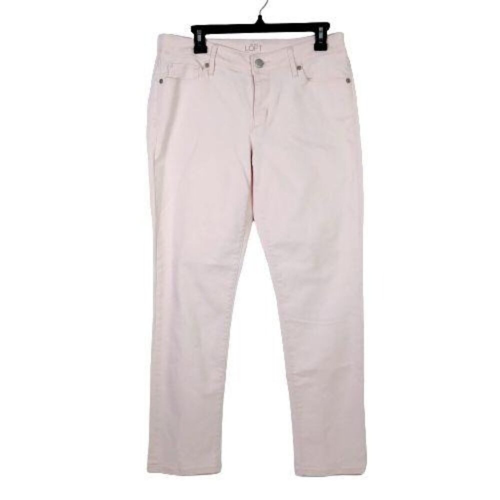 Loft Womens 29/8T 32x29 Light Pink Jeans Curvy Crop Cuffed Stretch Denim Casual